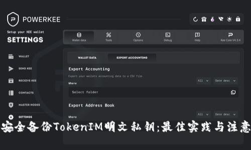 如何安全备份TokenIM明文私钥：最佳实践与注意事项